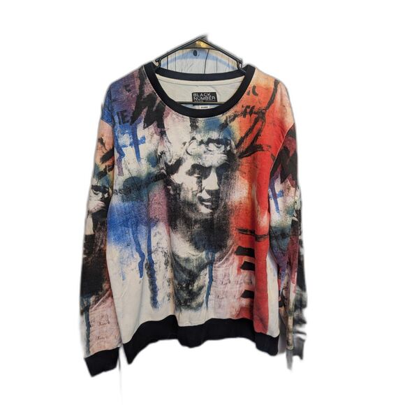 Streetwear Watercolor Long Sleeve Shirt Unisex Size XXL Urban Artsy Edgy - Picture 1 of 5